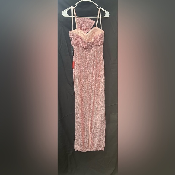 Mac Duggal 11284 NWT SEQUINED STRAPLESS FAUX BOW COLUMN GOWN - Picture 5 of 7